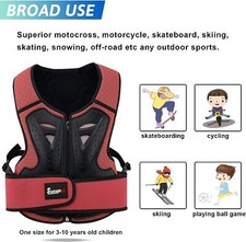 Kids Motorcycle Chest Protector Dirt Bike Gear Cycling Skiing for 3-10 years old