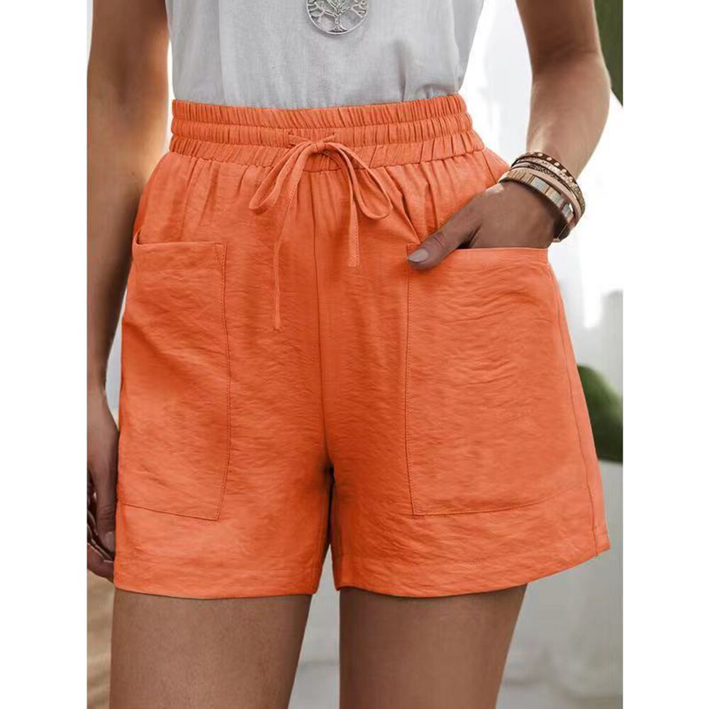 femmes-shorts-bas-taille-lastique-poches-pantalons-chauds-d-contract