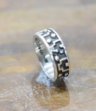 Ring Sterling Silver Grooved Band Ring
