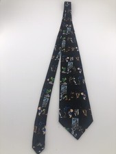 Vintage 90s Mens Tie Looney Tunes Stamp Collection USPS Postal Office Warner