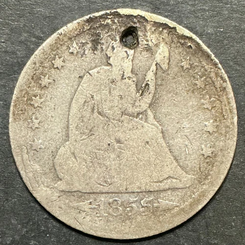 1855-S Seated Liberty Quarter — photo from another recent sale