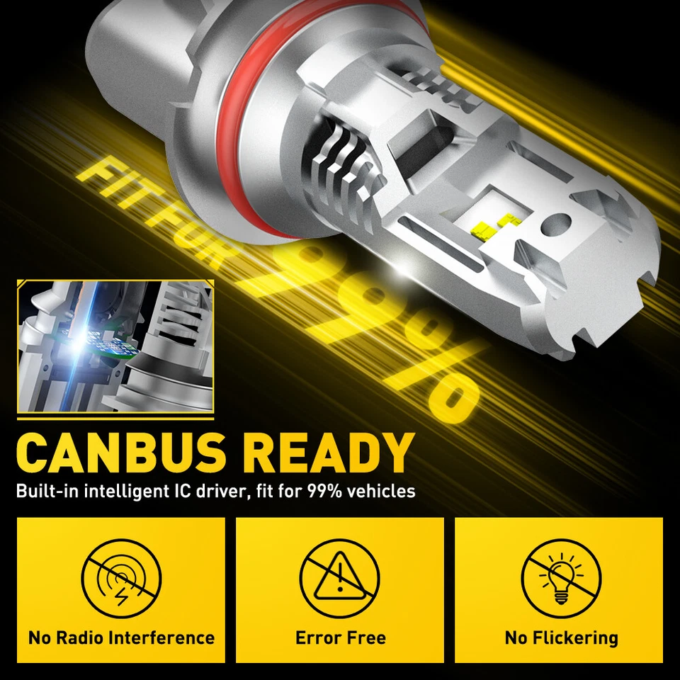 9004 HB1 LED Headlight Super Bright Bulbs Kit White 24000LM High/Low Beam - Image 4 of 4