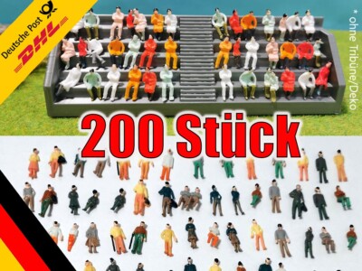 200 Figuren 1:100 (Spur TT) stehende + sitzende Figuren Modellbau Konvolut Set