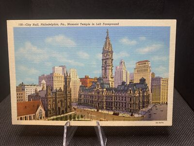 POSTCARD: Masonic Temple And City Hall Philadelphia Pennsylvania F17 ￼