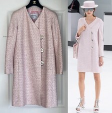  5150 CHANEL 16P RUNWAY PINK ECRU FANTASY TWEED COAT JACKET 34