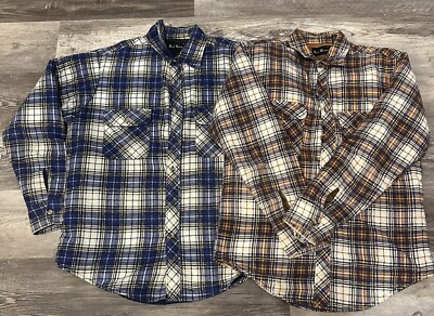 Bud Berma Quilted lined  Flannels Lot Of 2 Size Medium