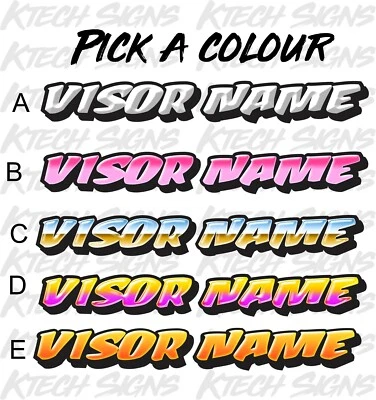 25 x Visor Names 1/12th Oval Mardave Kamtec Decals Banger Stock Car RC Racing