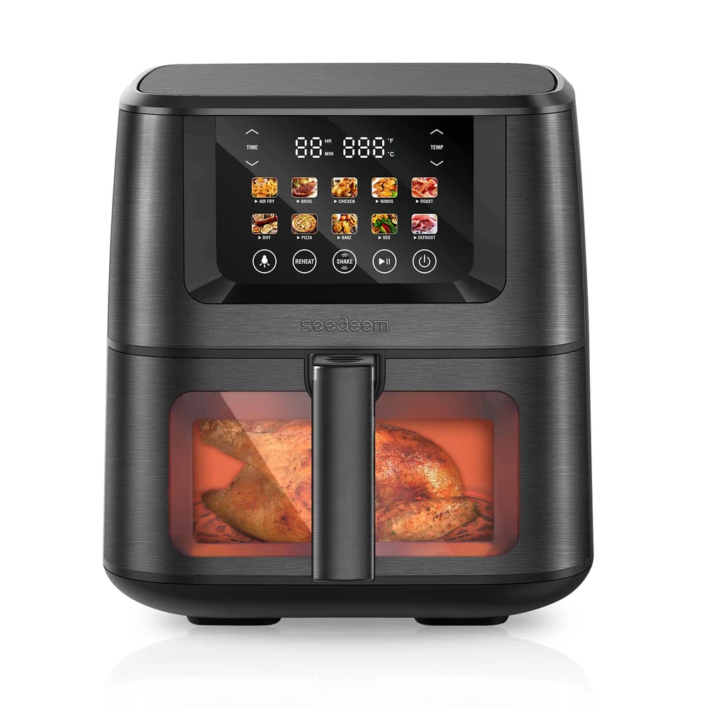 Air Fryer with LCD Touchscreen and ClearCook Window for Easy Monitoring Air Fryer with LCD Touchscreen and ClearCook Window for Easy Monitoring