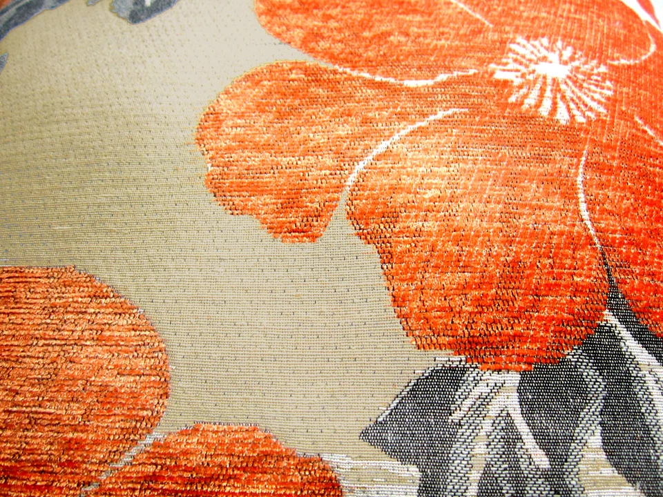 Wb06Aa Naranja Flor Margarita Chenilla Funda Cojín/Funda de Almohada*Tamaño Personalizado Foto 2 de 4