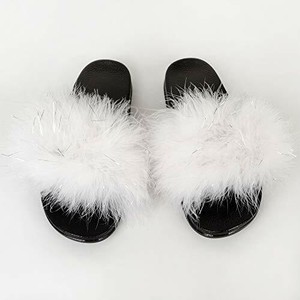 fluffy feather slippers