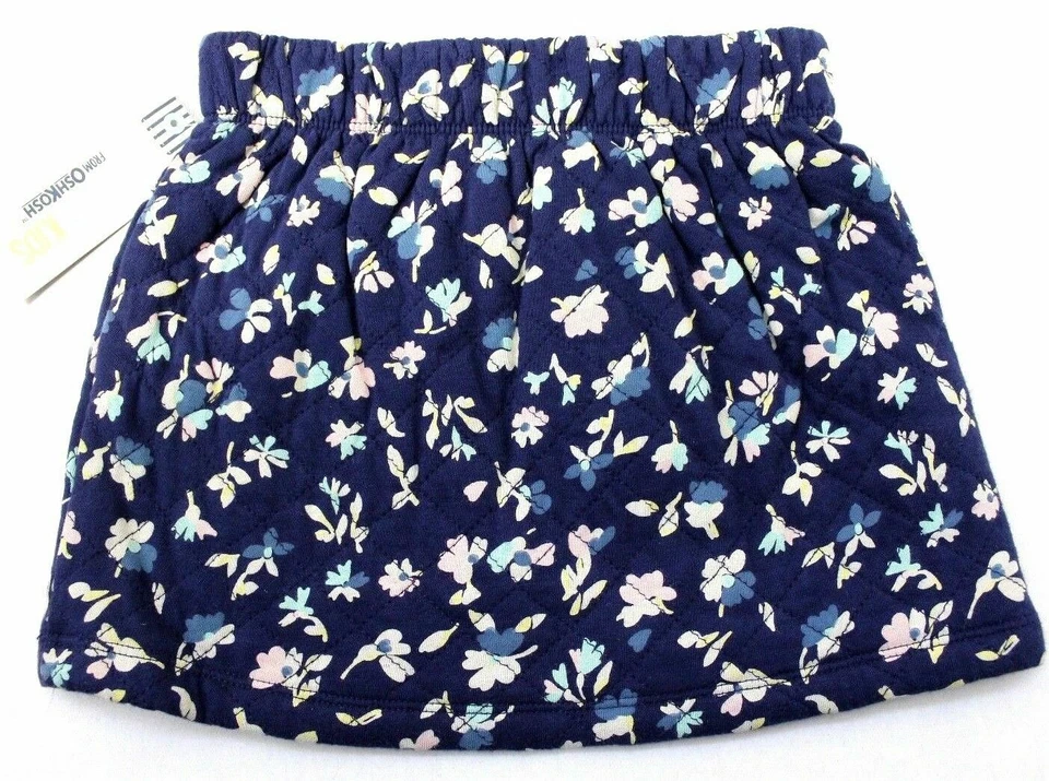 正品 Kids by OshKosh 海军蓝花卉被子图案裙子 尺寸 5T 全新带标签 — 第 3/3 张图片