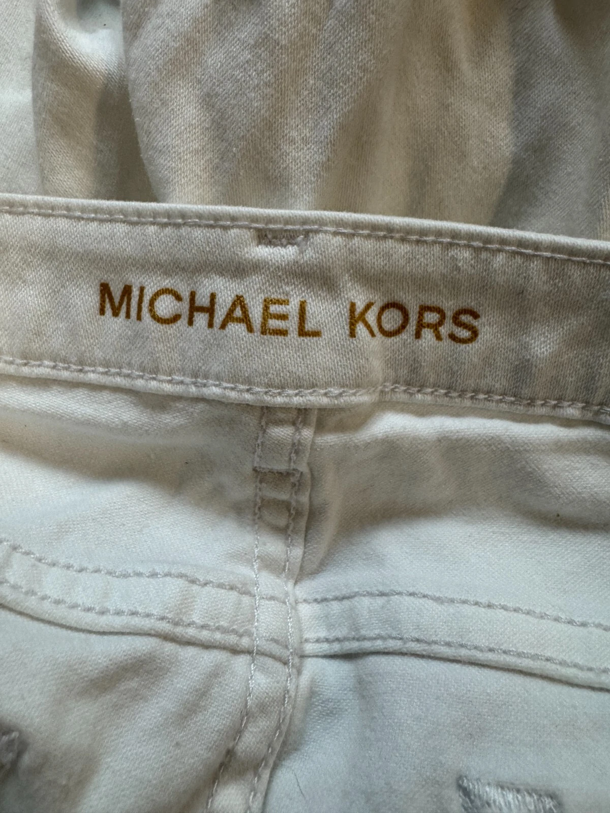 Michael Kors Pants Women's 10 Izzy Skinny Jeans White Denim Cotton 5 Pocket