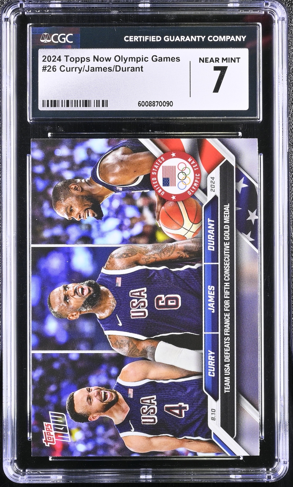 2024 Topps Now Olympic Games #26 Lebron/Curry/Durant CGC 7