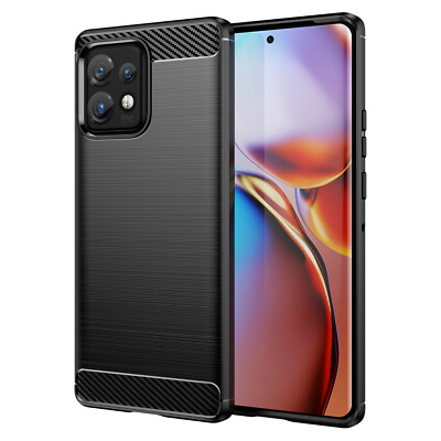 Schutzhülle Handy Tasche Cover Carbon Case für Motorola Edge+ 2023 Moto X40 Pro