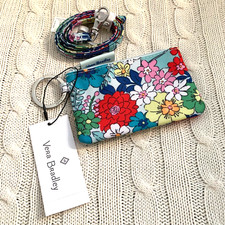 Vera Bradley Lighten Up Zip ID Lanyard Set Far Out Floral NWT Work School