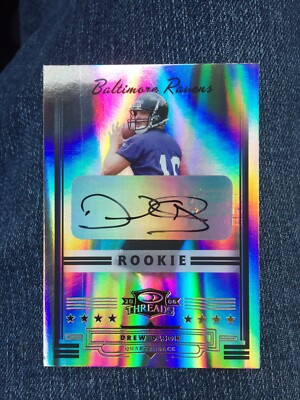 DREW OLSON 2006 THREADS ROOKIE AUTOGRAPH 388/999 Baltimore Ravens