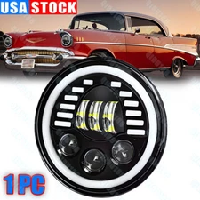 7" inch Round LED Headlight Hi/Lo Beam Halo DRL for Chevy Truck Camaro C10