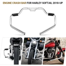 Mustache Engine Guard Crash Bar Fit For Harley Softail Fat Boy 2018-2024 Chrome