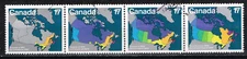 Canada Map of Provinces and Territoties stamps 1983