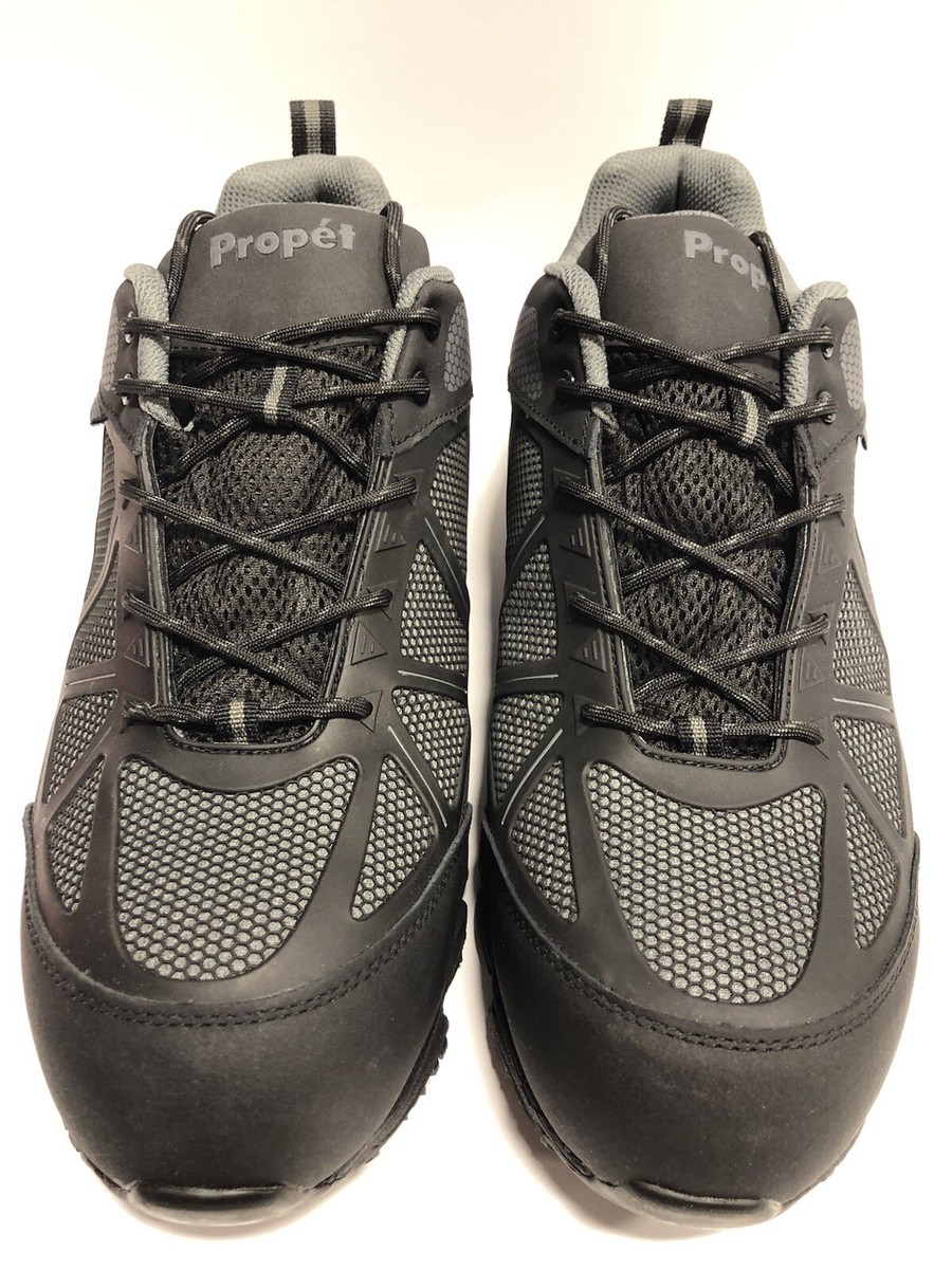 Propet Men's Seeley II, Black/Gray Composite Toe Sneakers, Size 12