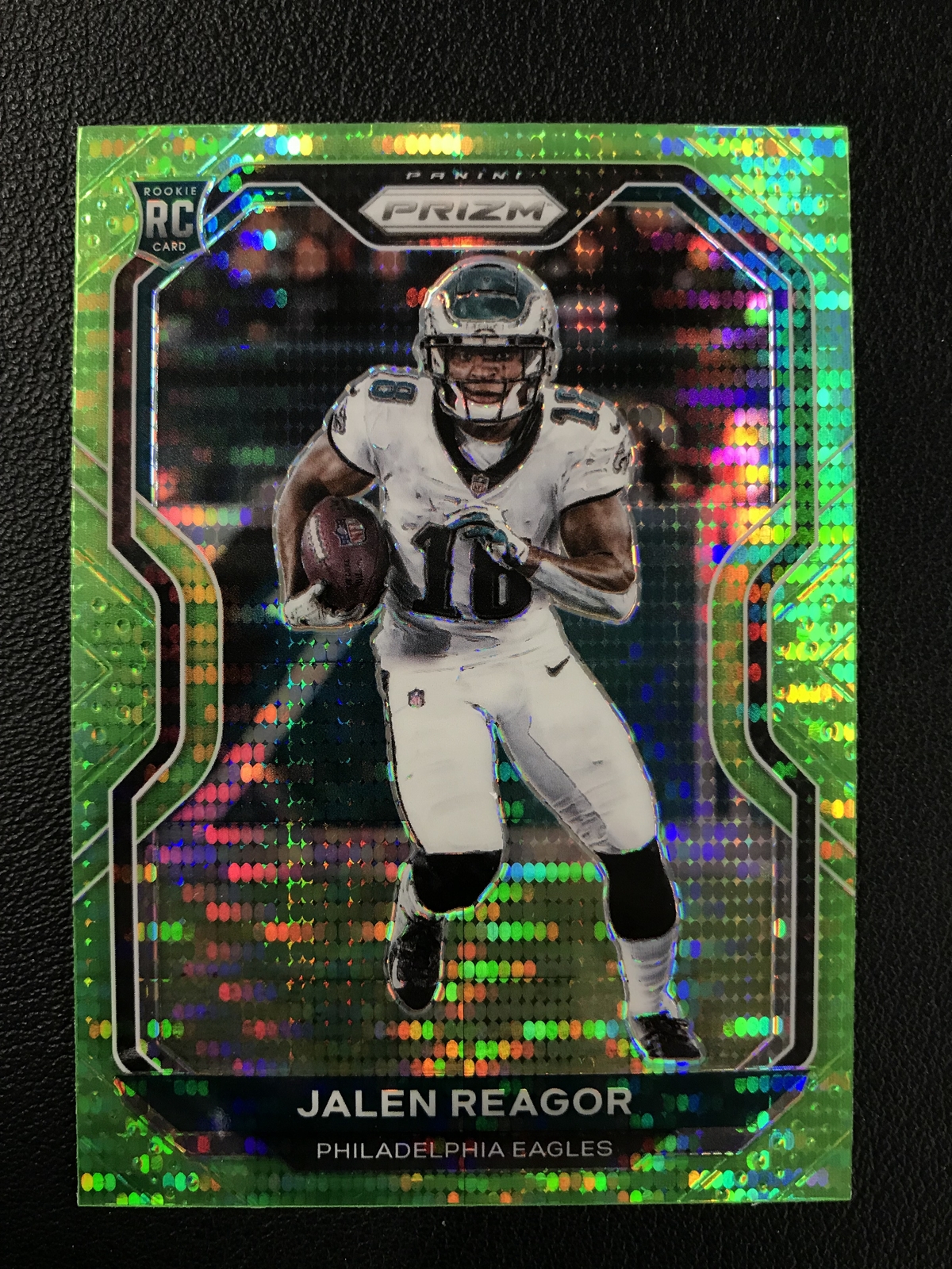 2020 Panini Prizm #342 Jalen Reagor Rookie Neon Green Pulsar Prizm Eagles