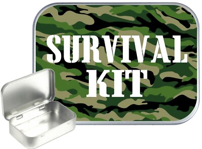 tobacco tin survival kit Survival Kit Small Silver Hinged Gift Tin,30ml pocket Tobacco Tin,Camping  Tin