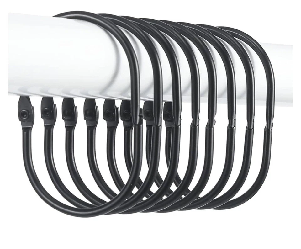 Popular Cortina de Ducha Bath Elite - Verde/Blanco 70W x 72L y 12 Ganchos Foto 3 de 4