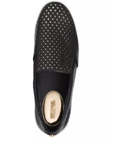Michael Kors Keaton Zapatillas Sin Cordones Cuero Láser Talla 8.5 Negras NUEVAS - Imagen 6 de 6