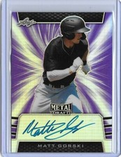 2019 Leaf Metal Draft MATT GORSKI Purple Prismatic Auto RC 24/25 Pirates