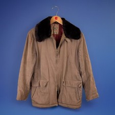Vintage Maine Guide Congress Outerwear Jacket Large Brown Beige Flaws Overcoat
