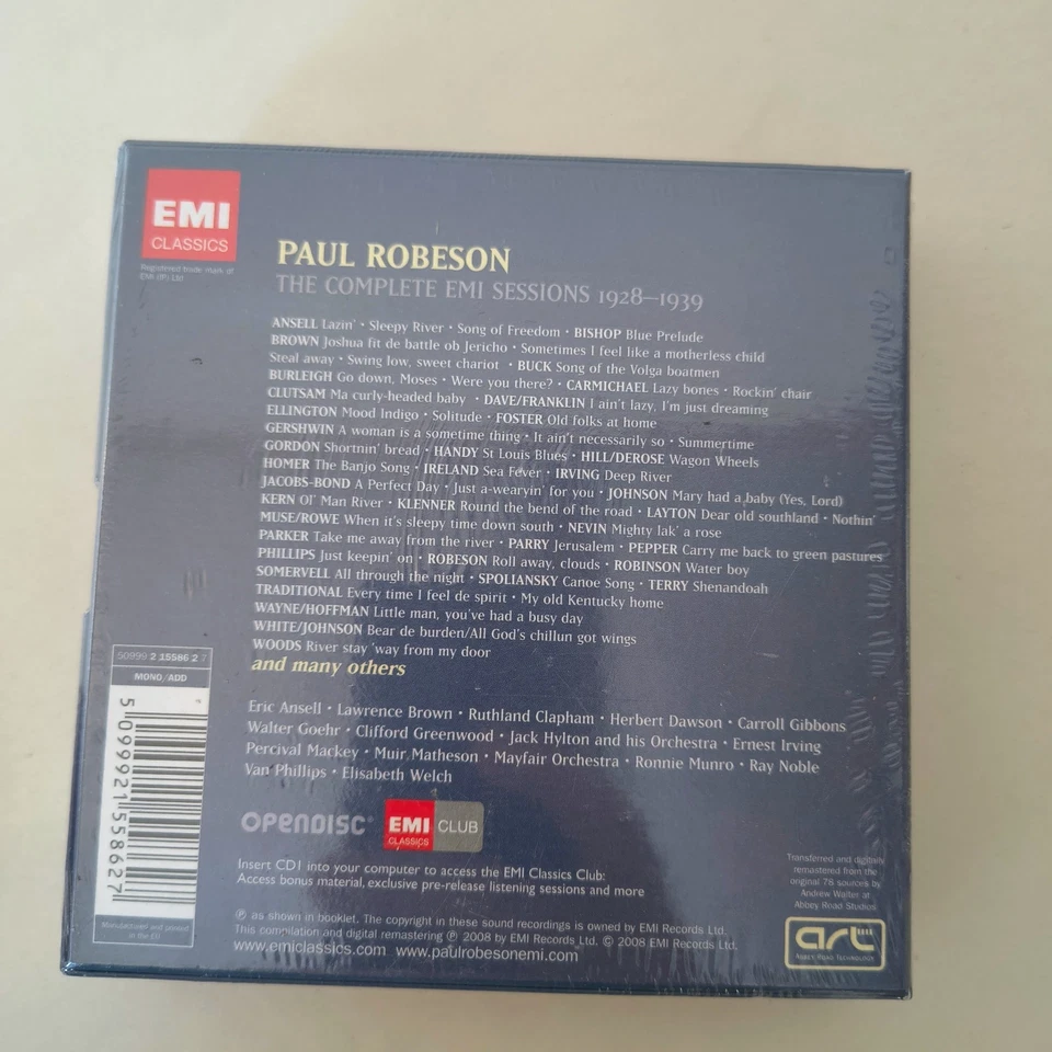 Paul Robeson : The Complete Emi Sessions 1928 - 1939 CD 7 discs - New & Sealed - Imagem 3 de 4