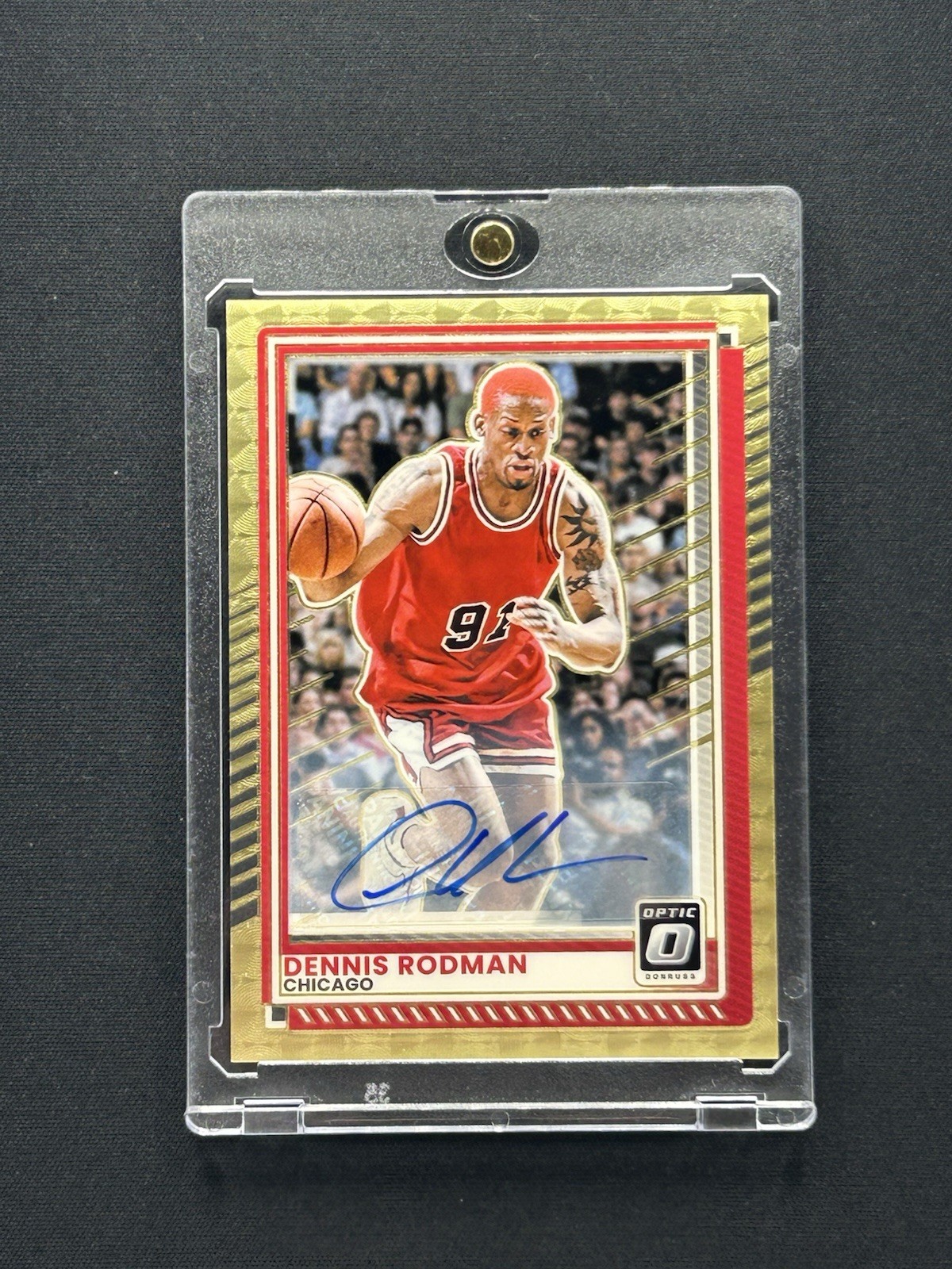 2025 Panini Optic Dennis Rodman GOLD VINYL  Auto 1/1 Bulls 1 Of 1 No.159 SSSP