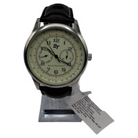 Eurotops Herren Armbanduhr Rallye Motorsport Schwarz Leder Chronograph