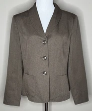 Collections for Le Suit womens light brown blazer jacket three button size 12.