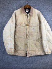 Vintage Carhartt C03 BRN Jacket Men's XL Quilt Lined Duck Canvas Chore Brown
