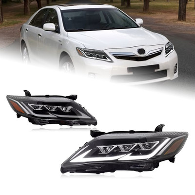 Triple Projector Headlights For Toyota Camry 6th Gen 2009-2011 Front Lamps Pair