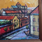 Vintage Original Pat Davis Painting Parisian Street Scene Framed — photo 4