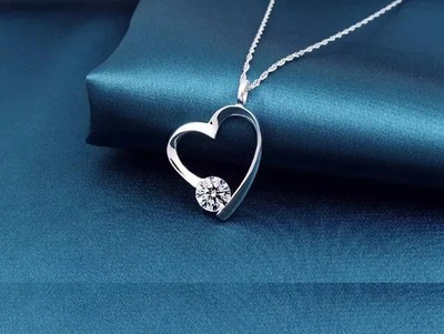 2Ct Round Cut Lab-Created Diamond Heart Women's Pendant 14k White Gold Plated