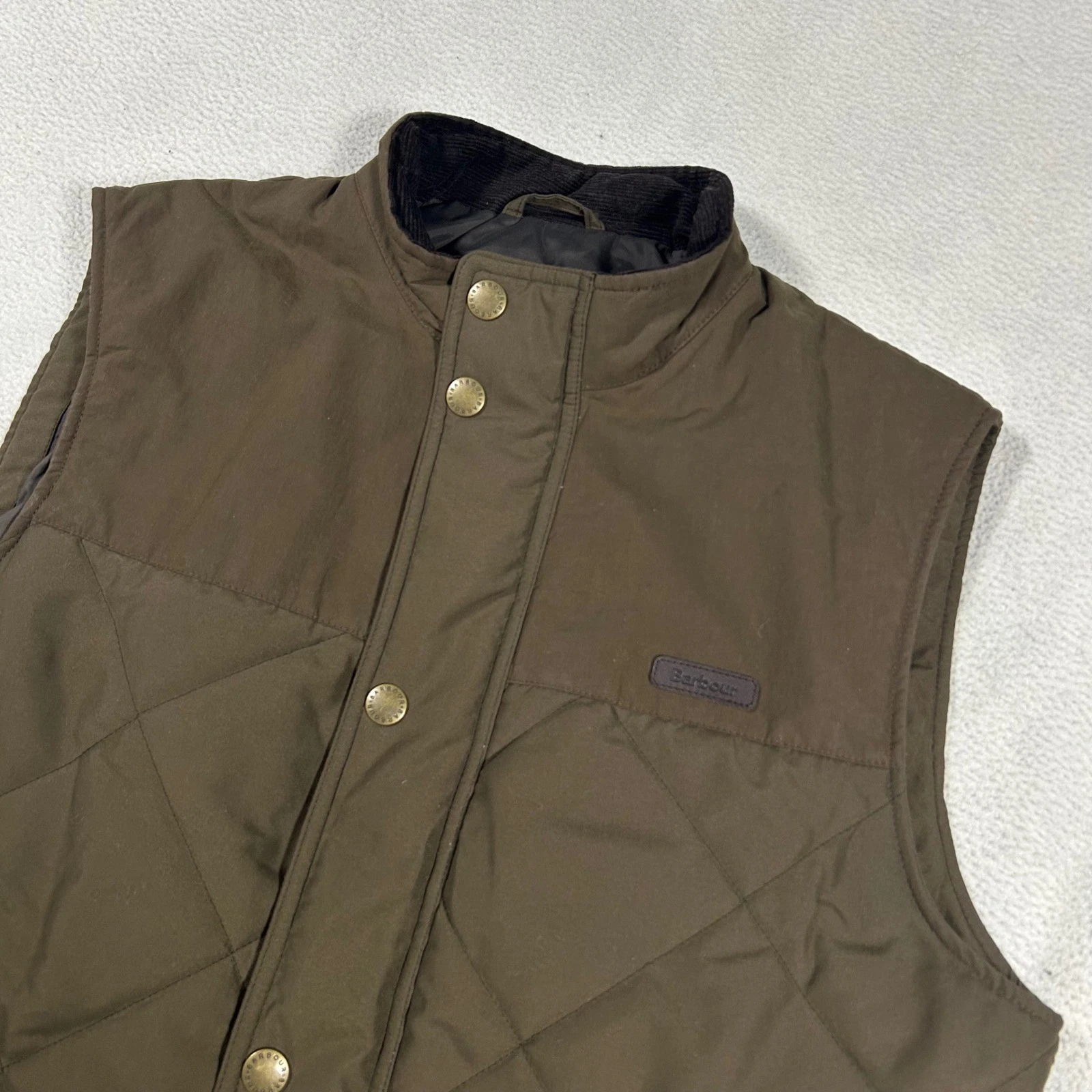 Barbour Rennison Gilet Quilted Vest Mens Size M Brown Mixed Media MGI0206