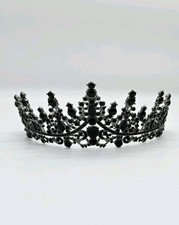 Black Crystal Tiara Black Crown Princess Tiara Goth Black Rhinestone Headband