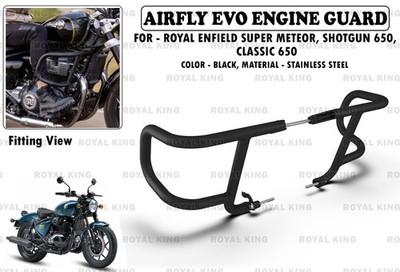 For Royal Enfield Shotgun ''& Super Meteor 650 Black Airfly Evo Engine Guard''