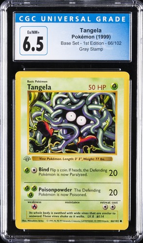 Tangela (1st Edition) graded CGC 6.5 for sale on eBay