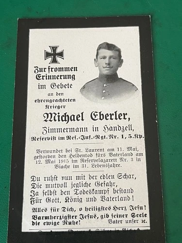 ORIGINAL  WW1 GERMAN MILITARY STERBEBILD DEATH  CARDS 1914 to 1918