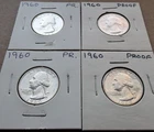 Lot of (4) 1960 Proof Washington Quarters - Uncirculated 90% Silver U.S. Coins
