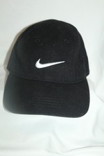 NIKE KIDS TODDLER ADJUSTABLE HAT BLACK WHITE EMBROIDERED SWOOSH SIZE 4-7