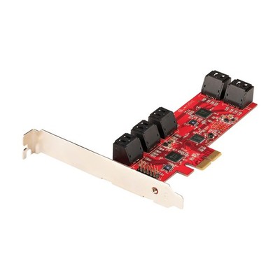StarTech.com SATA PCIe Card - 10 Port PCIe SATA Expansion Card - 6Gbps - Low/Ful
