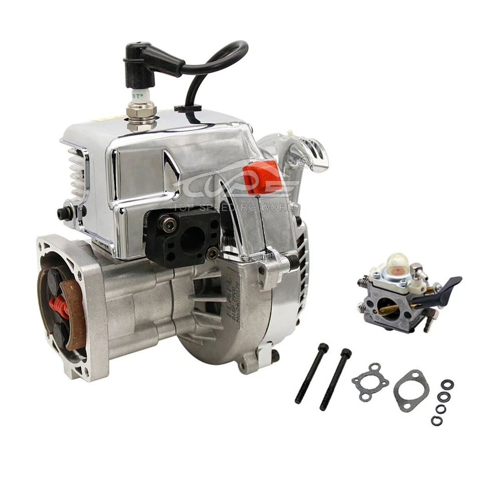 TSRC verchromter 29CC Motor mit 4 Schrauben Vergaser für 1/5 HPI RV Baja LT FG - Bild 2 von 4
