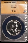 1958 Franklin Half Dollar-ANACS PF 67 Proof #SLM556