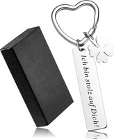 SchlüSselanhäNger Herz Mit Gravur Kleeblatt Motivationsgeschenk FüR Abschluss