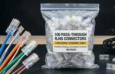 100PCS RJ45 Pass-Through Plug Cat5e Cat6 Ethernet cable Connectors RJ-45 Plugs